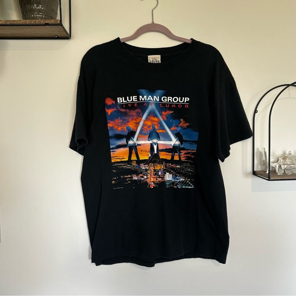Vintage Blue Man Group Live at Luxor Short Sleeve T Shirt Size Large